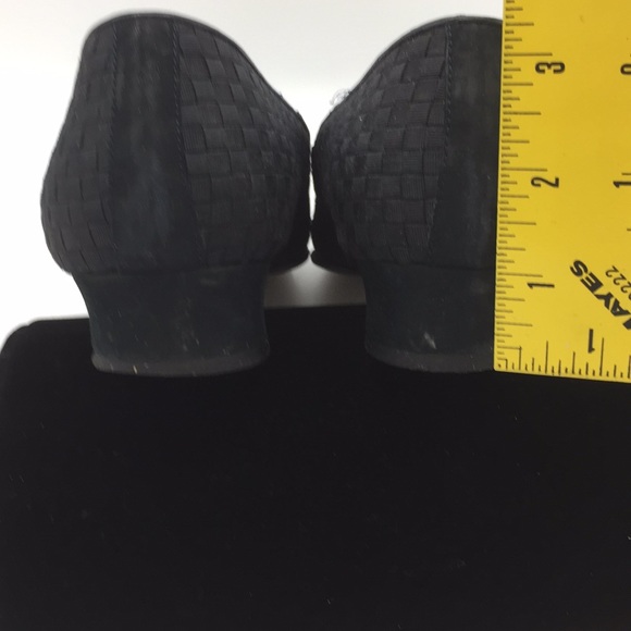 Salvatore Ferragamo Navy Blue Woven Fabric 9 1/2 B - Picture 4 of 6